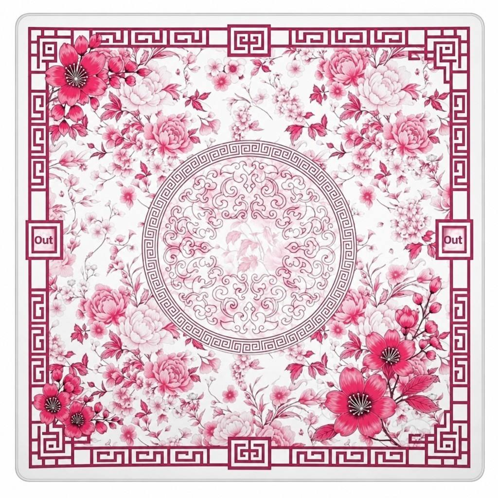 Floral mahjong table mat